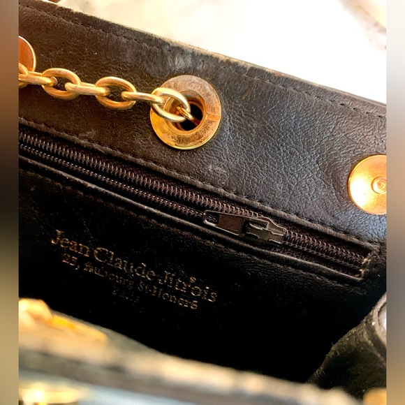 JEAN CLAUDE JITROIS PARIS PURSE MINI BAG WRISTLET BLACK LEATHER VINTAGE 1986 - Picture 6 of 6